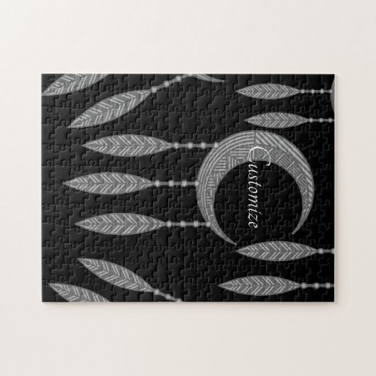 Silver Crescent Moon Feathers Thunder_Cove Legpuzzel (Horizontaal)