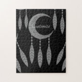 Silver Crescent Moon Feathers Thunder_Cove Legpuzzel (Verticaal)