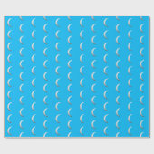 Silver crescent moons - achtergrond turkooise cadeaupapier (Vlak)