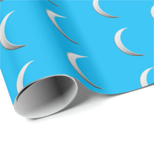 Silver crescent moons - achtergrond turkooise cadeaupapier