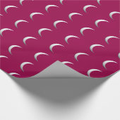 Silver crescent moons - Bourgogne achtergrond Cadeaupapier (Hoek)
