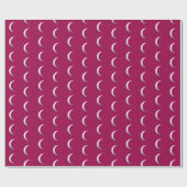 Silver crescent moons - Bourgogne achtergrond Cadeaupapier (Vlak)