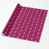 Silver crescent moons - Bourgogne achtergrond Cadeaupapier (Uitgerold)