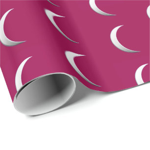 Silver crescent moons - Bourgogne achtergrond Cadeaupapier