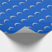 Silver crescent moons - kobalblauwe achtergrond cadeaupapier (Hoek)