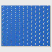 Silver crescent moons - kobalblauwe achtergrond cadeaupapier (Vlak)