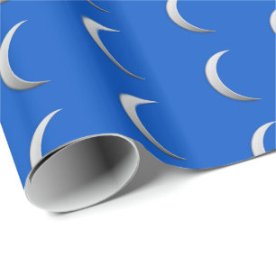 Silver crescent moons - kobalblauwe achtergrond cadeaupapier