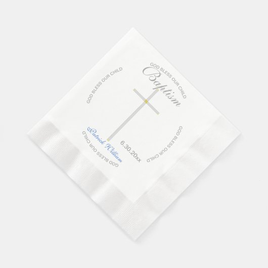 Silver Cross Boy Baptism Blue Servet (Hoek)