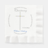 Silver Cross Christening Blue Baby Naam Servet (Voorkant)