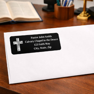 Silver Cross Classy Church Pastor Retouradres Etiket