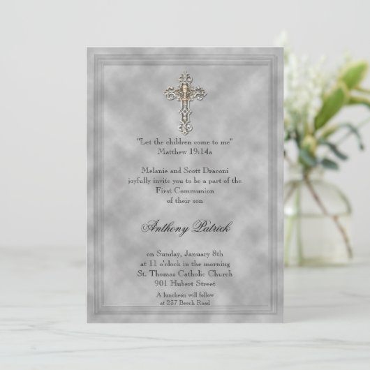 Silver Cross-Communie Kaart (Staand voorkant)