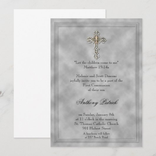 Silver Cross-Communie Kaart (Voorkant / Achterkant)