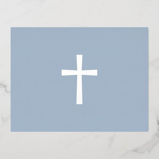 Silver cross-dusty blauw sympathie bedankt folie uitnodiging briefkaart (Voorkant)