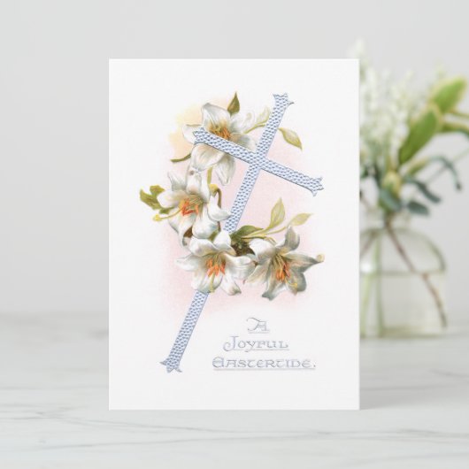 Silver Cross- en Paaslilies Feestdagenkaart (Staand voorkant)