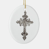 Silver Cross-kerstversiering Keramisch Ornament (Rechts)