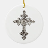 Silver Cross-kerstversiering Keramisch Ornament (Voorkant)