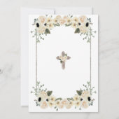 Silver Cross Mi Bautizo Floral Invitacion Kaart (Achterkant)