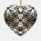 Silver Cross Mosaic Heart Ornament (Voorkant)