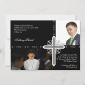 Silver Cross op Black Photo Commune Kaart (Voorkant)