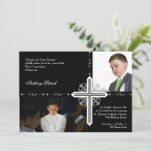 Silver Cross op Black Photo Commune Kaart (Staand voorkant)