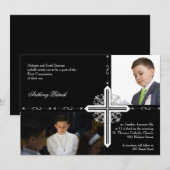 Silver Cross op Black Photo Commune Kaart (Voorkant / Achterkant)