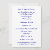 Silver Cross op Ivory Damask Je bent uitgenodigd Kaart (Achterkant)