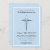 Silver Cross over Bleke blauwe communiqués (Voorkant / Achterkant)