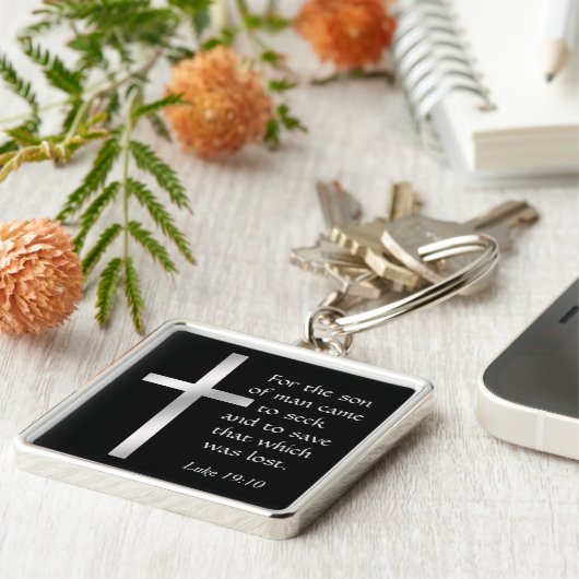 Silver Cross Son of Man Christelijk Sleutelhanger (Zijkant)