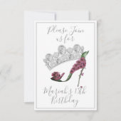 Silver Crown, Floral Fairy High-Hiel-schoen Kaart (Voorkant)