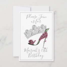 Silver Crown, Floral Fairy High-Hiel-schoen Kaart