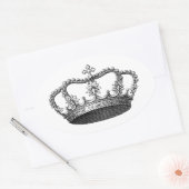 Silver Crown Gift Item dat je zelf aanpast Ovale Sticker (Envelop)