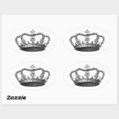 Silver Crown Gift Item dat je zelf aanpast Ovale Sticker (Vel)