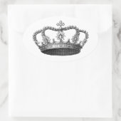 Silver Crown Gift Item dat je zelf aanpast Ovale Sticker (Tas)