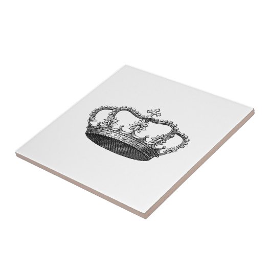 Silver Crown Gift Item dat je zelf aanpast Tegeltje (Zijkant)