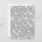 Silver Crown Glitter Confetti  Blue Quinceañera   Kaart (Achterkant)