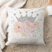 Silver Crown Royal Princess Blush Pink Floral Baby Kussen (Deken)