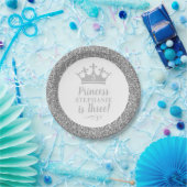 Silver Crown Tiara Gold Princess Birthday Papieren Bordje (Feest)