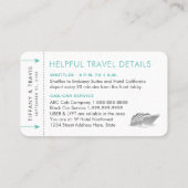 Silver Cruise Boarding Ticket Place Escort Kaart (Achterkant)