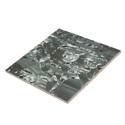 Silver Crumpled Foil Tegeltje (Zijkant)