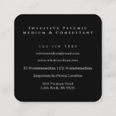 Silver Crystal Ball Psychic Medium Moon Sun Vierkante Visitekaartje (Achterkant)