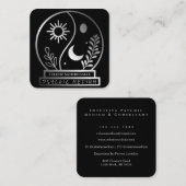 Silver Crystal Ball Psychic Medium Moon Sun Vierkante Visitekaartje (Voorkant / Achterkant)