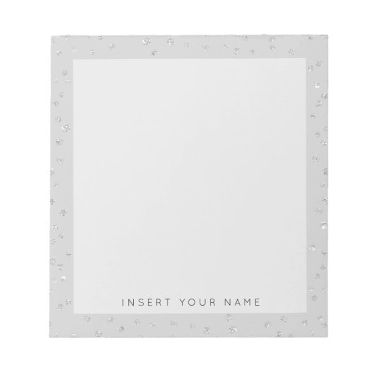 Silver Crystal Confetti Notitieblok 5,5 x 6 inch (Voorkant)