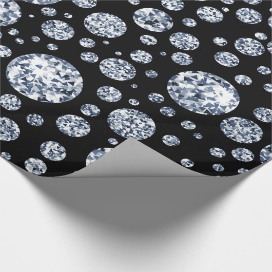 Silver Crystal Metallic Black Cadeaupapier (Hoek)
