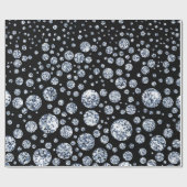 Silver Crystal Metallic Black Cadeaupapier (Vlak)