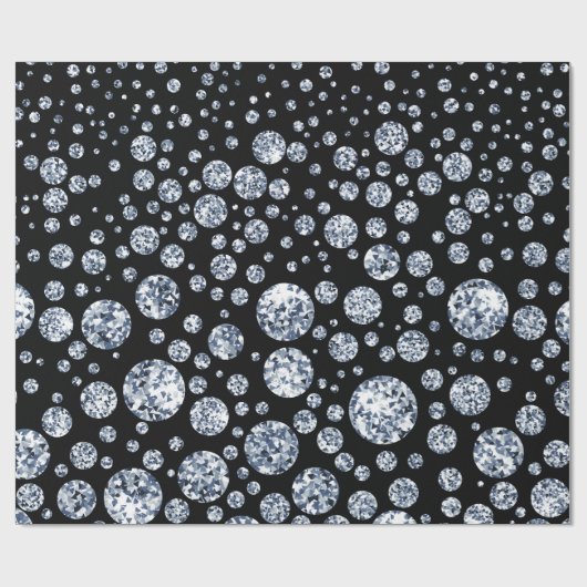 Silver Crystal Metallic Black Cadeaupapier (Vlak)