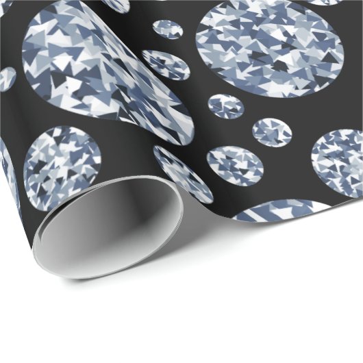 Silver Crystal Metallic Black Cadeaupapier (Rol Hoek)