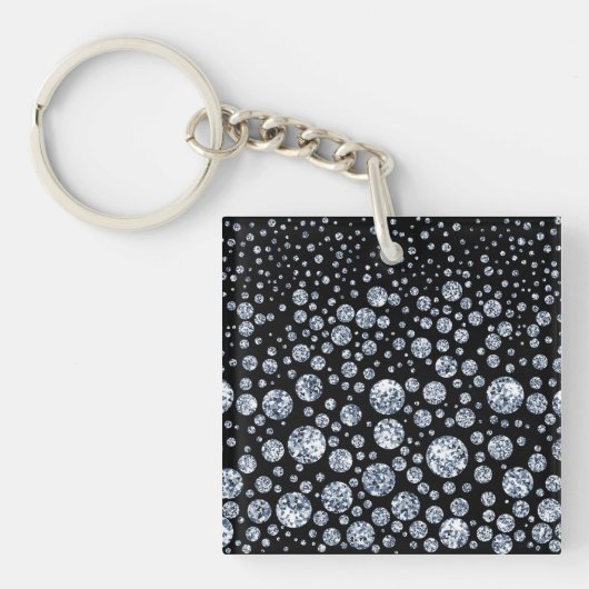 Silver Crystal Metallic Black Sleutelhanger (voorkant)