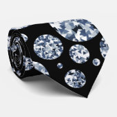 Silver Crystal Metallic Black Stropdas (Opgerold)