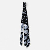 Silver Crystal Metallic Black Stropdas (Achterkant)