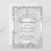 Silver Crystal Quinceanera 15th Winter Carriage Kaart (Voorkant)